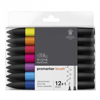 Sada štětečkových fixů Promarker 12ks Winsor Newton