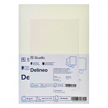 Kreslicí papír Delineo 90g A3, 25 listů