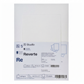 Recyklovaný kreslicí papír Reverte 90g A3, 25 listů