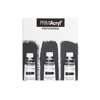 Schmincke Primacryl acrylic paint set 3x35ml - Black shades