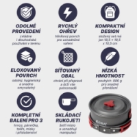 sada kempingová ACRA C20 hliníkové pro 2-3 osoby