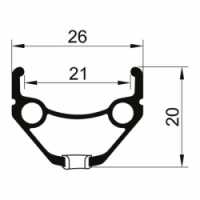ráfek REMERX HIT 21 V-brake 622x21 32děr černý nýt