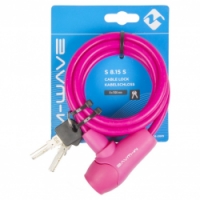 zámek M-Wave 8x1500mm silikonový růžový