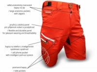 kalhoty krátké pánské HAVEN NAVAHO SHORTY černo/červené s cyklovložkou