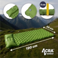 karimatka nafukovací Acra L140CL s polštářkem zelená 5cm