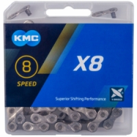 řetěz KMC X8 stříbrno-šedý 114čl. BOX