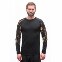 triko dlouhé pánské SENSOR MERINO IMPRESS černé/cosmos