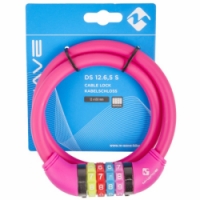 zámek M-Wave 12x650mm kódový Security silicon růžový