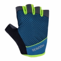 rukavice cyklistické Progress SOLAR MITTS petrol/limetkové