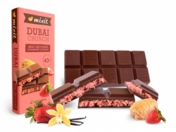 čokoláda Mixit Dubajská s jahodovou náplní 70g