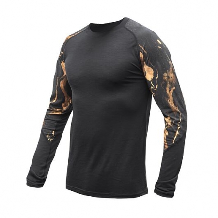 triko dlouhé pánské SENSOR MERINO IMPRESS černé/cosmos