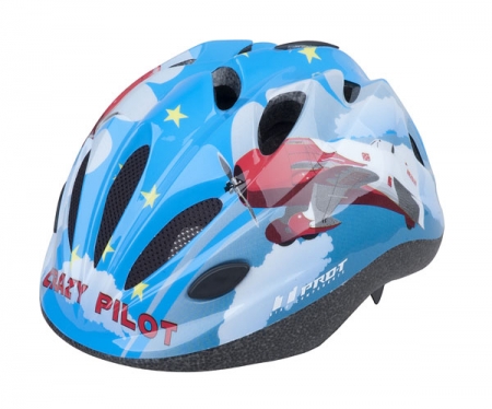 Přilba PRO-T Plus Toledo In mold dětská modrá, Crazy pilot