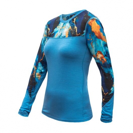 triko dlouhé dámské SENSOR MERINO IMPRESS modrá/universe