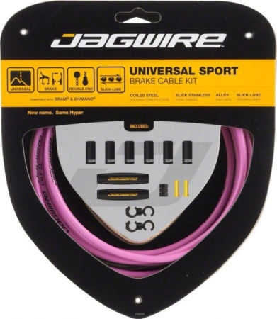 sada lanko+bowden Jagwire Sport Brake Kit růžová