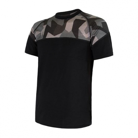 triko krátké pánské SENSOR MERINO IMPRESS černé/camo