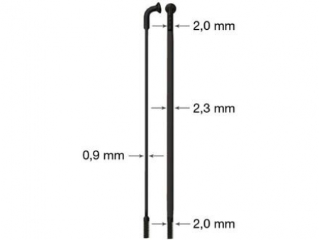 drát nerez Sapim CX Ray 2-2,3/0,9-2 x 290mm černý