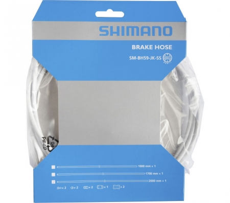 hadička hydraulických brzd Shimano SM-BH59-JK-SS MTB 1000mm + přísl. bílá origin