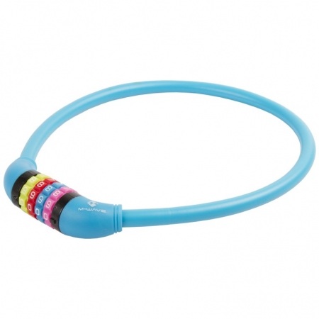zámek M-Wave 12x650mm kódový Security silicon modrý