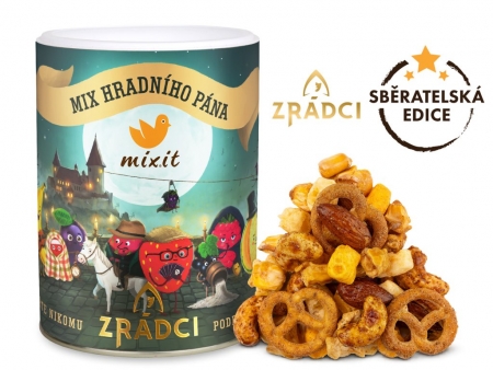 mix hradního pána Mixit - sýr crunchy corn, oříšky a preclíky