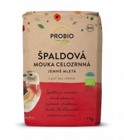 mouka špaldová celoznná jemě mletá PROBIO 1kg exp. 10/26