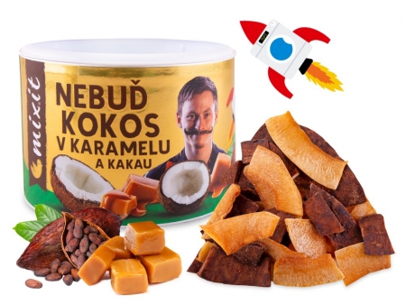 kokos v karamelu a kakau Mixit - Nebuď kokos 100g exp. 11/26